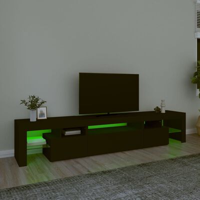 vidaXL Televizoriaus spintelė su LED apšvietimu, juoda, 215x36,5x40cm