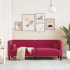 vidaXL Trivietė chesterfield sofa su pagalvėlėmis, raudona, aksomas