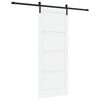 vidaXL Slankios durys 83 x 211 cm Apdirbta mediena Balta ir juoda