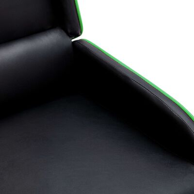 vidaXL Atlošiamas masažinis krėslas, juodas ir žalias, dirbtinė oda