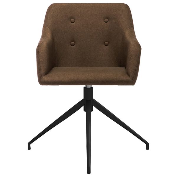 vidaXL Pasukamos valgomojo kėdės, 2vnt., rudos spalvos, audinys