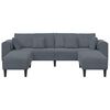 vidaXL Sofa su pagalve 3 pcs Tamsiai pilka Aksomas