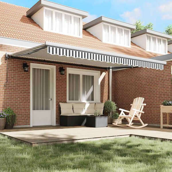 vidaXL I&scaron;traukiama markizė, antracito/balta, 4,5x3m, audinys/aliuminis