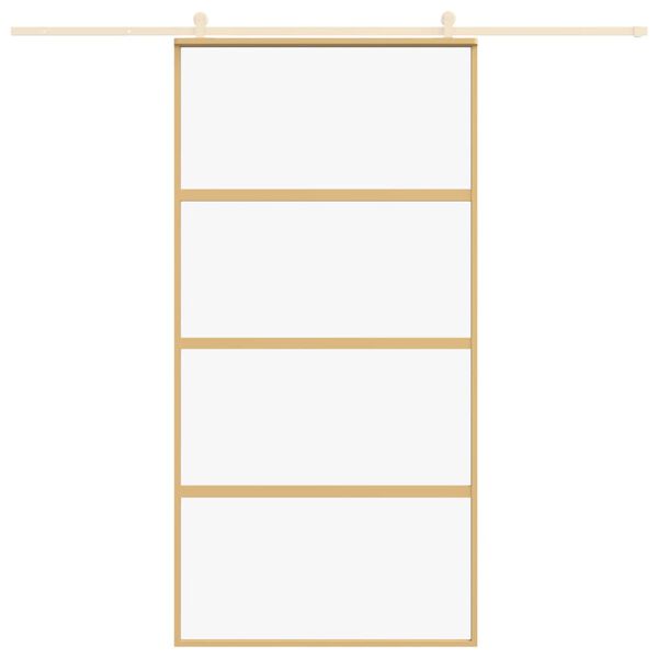 vidaXL Stumdomos durys, auksinės, 102,5x205cm, ESG stiklas/aliuminis