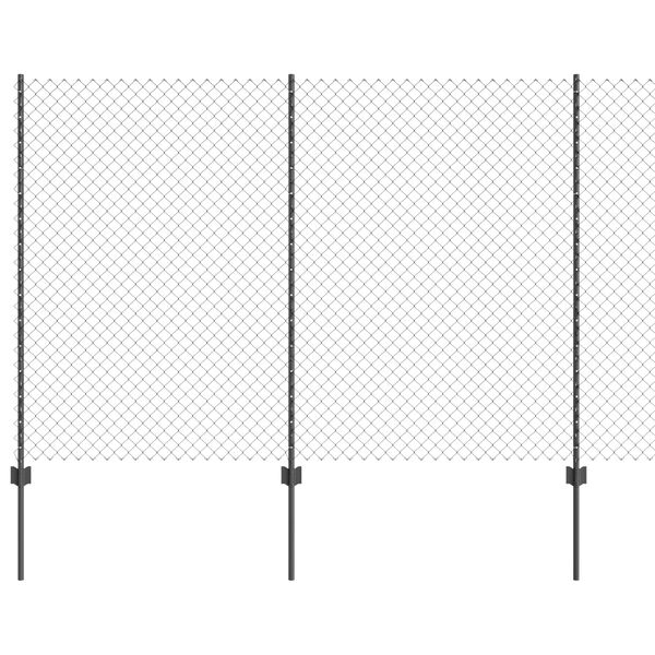 vidaXL Tvora su stulpais Pilka 1,6 x 10 m Plienas ir PVC