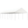 vidaXL Pavėsinė su stogu, balta, 11,15x4,08x3,22m, polietilenas