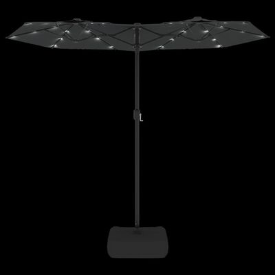 vidaXL Dvigubas skėtis nuo saulės su LED, antracito spalvos, 316x240cm