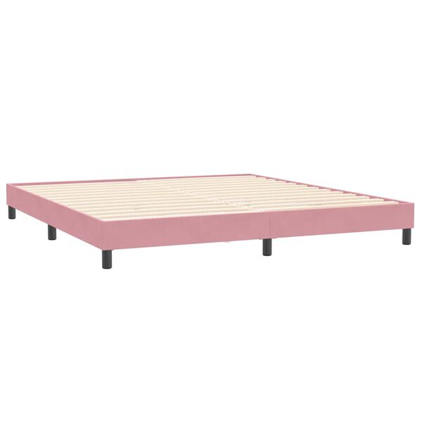 vidaXL Box Spring Lova su čiužiniu Rožinis 200x210 cm Velvet
