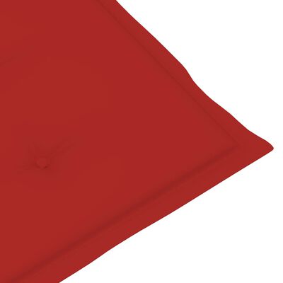 vidaXL Sodo kėdės su raudonomis pagalvėlėmis, 2vnt., tikmedžio masyvas