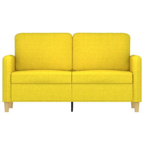 vidaXL Dvivietė sofa, &scaron;viesiai geltonos spalvos, 120cm, audinys