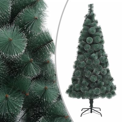 vidaXL Dirbtinė apšviesta Kalėdų eglutė su stovu, žalia, 240cm, PET