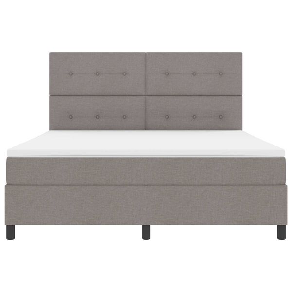 vidaXL Kiemas lova su čiužiniu su LED Taupe 180 x 200 cm audinys