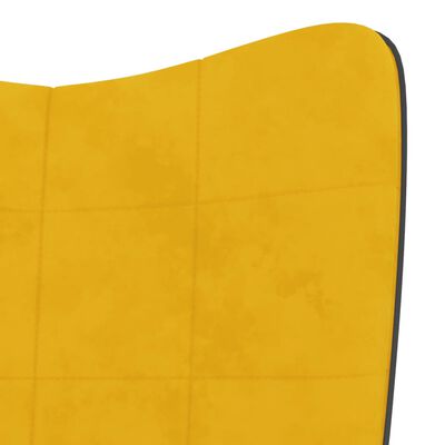 vidaXL Poilsio kėdė su pakoja, garstyčių geltona, aksomas ir PVC