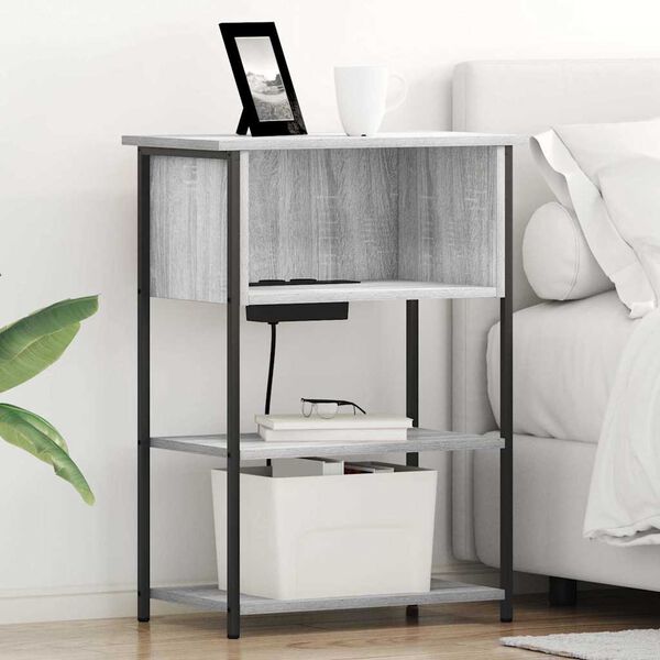 vidaXL &Scaron;alia lovos spintelė Pilkas Sonoma 55 x 31 x 76 cm