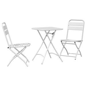 vidaXL Bistro komplektas 3 pcs Balta Plienas