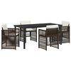 vidaXL Sodo valgomojo komplektas 5 pcs Ruda