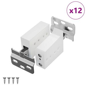 vidaXL Spintelės kabinamas laikiklis 12 vnt. Balta 70 x 48 x 19 mm