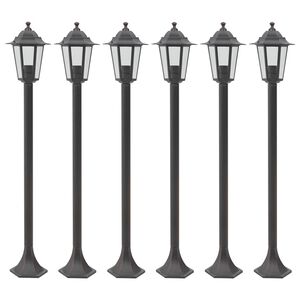 vidaXL Sodo &scaron;viestuvai, 6vnt., E27, 110cm, aliuminis, bronziniai