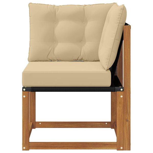 vidaXL Lauko kampinė sofa Kietas akacijos medis ir tekstilenas