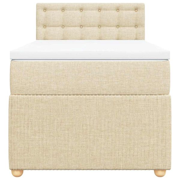 vidaXL Lova su spyruoklėmis ir čiužiniu, kreminė, 80x200cm, audinys