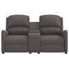 vidaXL Dvivietis atlošiamas masažinis krėslas, pilkas, audinys