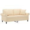 vidaXL Dvivietė sofa su pagalvėmis, kreminė, 140cm, audinys