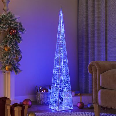 vidaXL Akrilinė LED dekoracija kūgis, mėlynos spalvos, 120cm
