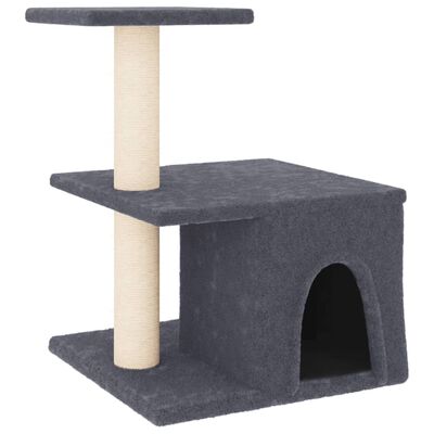 vidaXL Draskyklė katėms su stovais iš sizalio, tamsiai pilka, 48cm