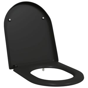 vidaXL Tualeto sėdynė Juoda 49 x 36 x 4 cm Duroplastas