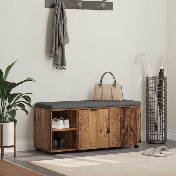 vidaXL Koridoriaus suolas su pagalve Senas medis 100 x 38 x 46 cm