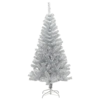 vidaXL Dirbtinė Kalėdų eglutė su stovu, sidabrinės spalvos, 150cm, PET