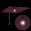 vidaXL Roma Parasol Raudona 286 x 285 x 270 cm