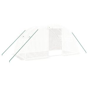 vidaXL &Scaron;iltnamis su plieno rėmu, baltos spalvos, 4x2x2m, 8m&sup2;