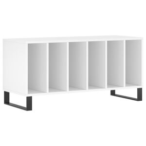 vidaXL Vinilinių plok&scaron;telių spintelė, balta, 100x38x48cm, mediena
