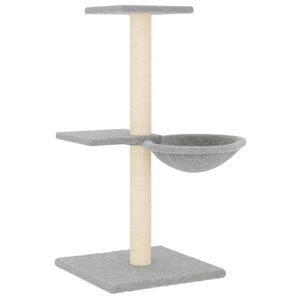 vidaXL Draskyklė katėms su stovais i&scaron; sizalio, &scaron;viesiai pilka, 72cm