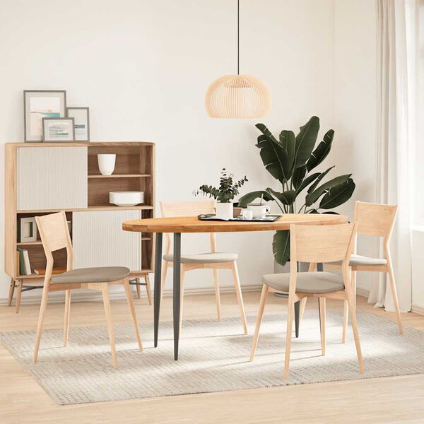 vidaXL Stalviršis, šviesiai rudas, 140x60x4 cm, ąžuolo masyvas, ovalo