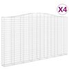 vidaXL I&scaron;lenkti gabiono krep&scaron;iai, 4vnt., 400x30x220/240cm, geležis