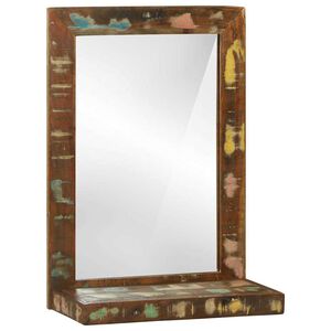 vidaXL Vonios veidrodis Ruda 50 x 22 x 70 cm Kietas atkurtas medis