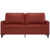 vidaXL Dvivietė sofa, raudonojo vyno spalvos, 140cm, dirbtinė oda