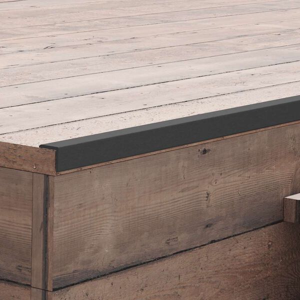 vidaXL Kampiniai grindų dangos apvadai, 5vnt., juodi, 170cm, WPC