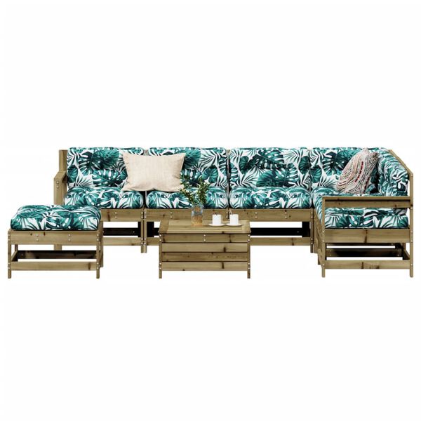 vidaXL Sodo poilsio komplektas su pagalvėlėmis, 8 dalių, pu&scaron;is