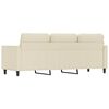 vidaXL Trivietė sofa, kreminės spalvos, 180cm, dirbtinė oda
