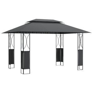 vidaXL Pavėsinė su stogu, antracito spalvos, 400x300x270cm, plienas