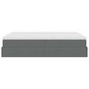 vidaXL Osmanų lova su čiužiniu, pilkas, 140x200cm, audinys