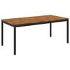 vidaXL Sodo vakarienės stalas Natūrali ir juoda 147 x 88,5 x 75 cm