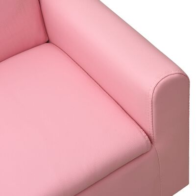 vidaXL Dvivietė vaikiška sofa, rožinė, dirbtinė oda