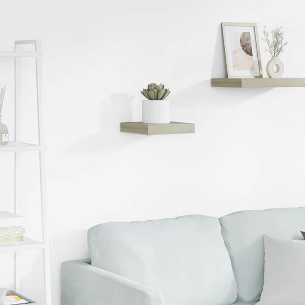 vidaXL Pakabinama sieninė lentyna, ąžuolo spalvos, 23x23,5x3,8cm, MDF