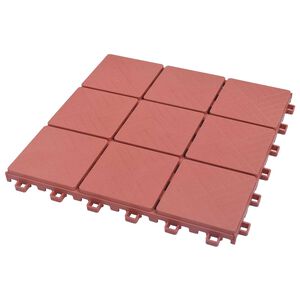 vidaXL Terasinė Plytelė 10 vnt. Raudona 30,5 x 30,5 x 2,2 cm