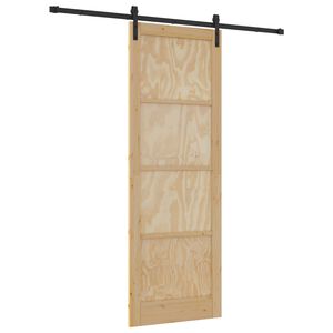 vidaXL Slankios durys Natūrali 83 x 232 cm Pu&scaron;ies medienos masyvas