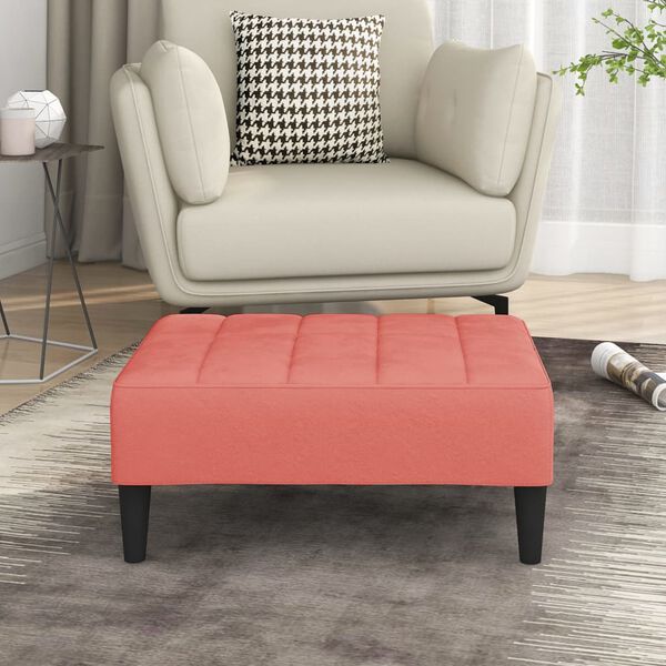 vidaXL Pakoja, rožinės spalvos, 78x56x32cm, aksomas